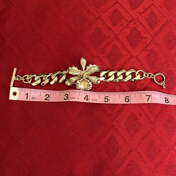 Givenchy Iris Flower Bracelet Gold Tone Great Condition Wore Once - Picture 2 of 4